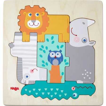 HABA 305710 Holzpuzzle Tierisch wild