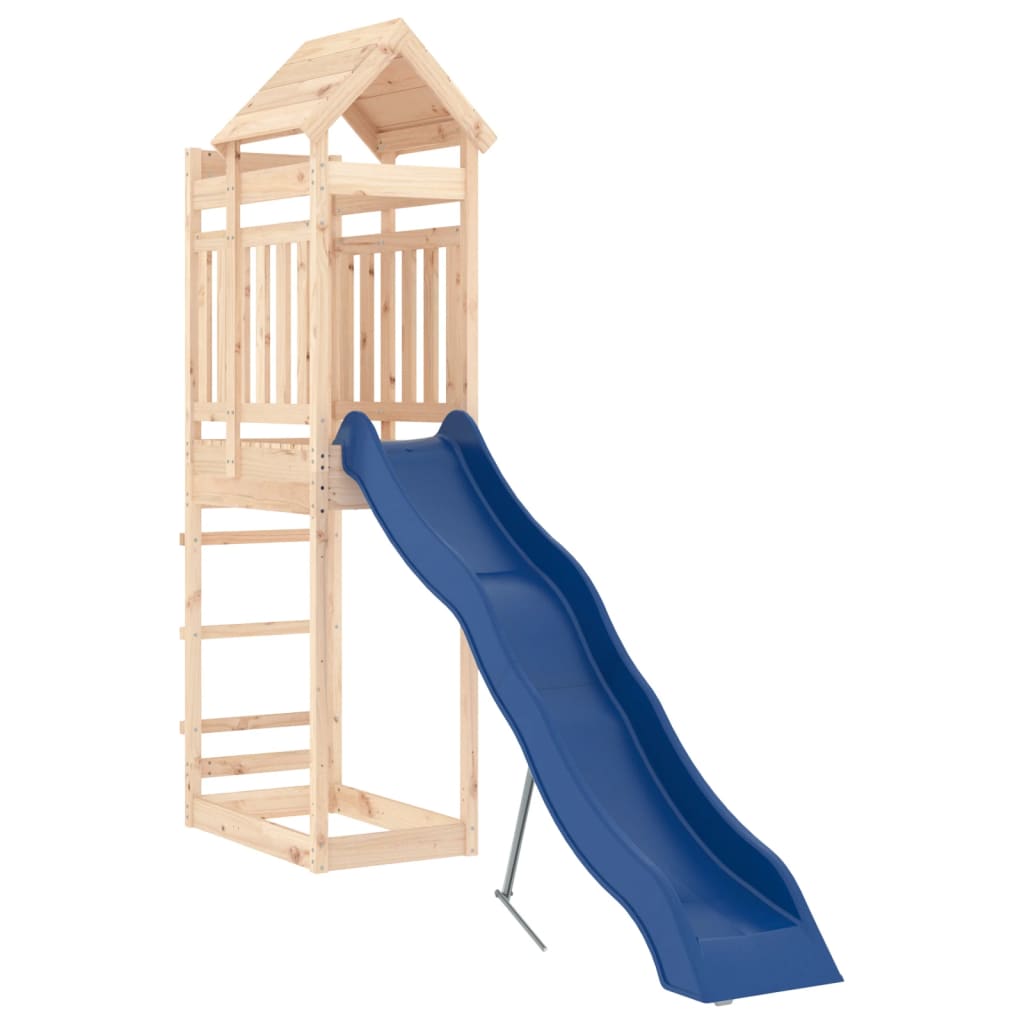 Aire de jeux d'extérieur balançoires toboggan portiques robuste jeux jardin 267 x 64 x 238 cm bois de pin massif