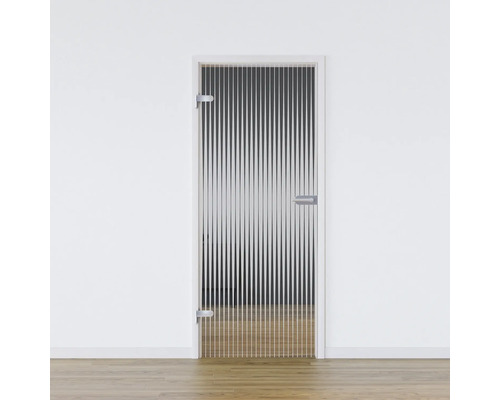 Pertura glazen deur complete set Glera Ripple 01 709x1960x8 mm Links incl. beslag Jonte Studio niet-vergrendelbaar