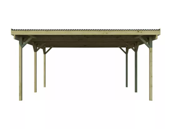 Carport double en bois Basic 5,1 x 5 m