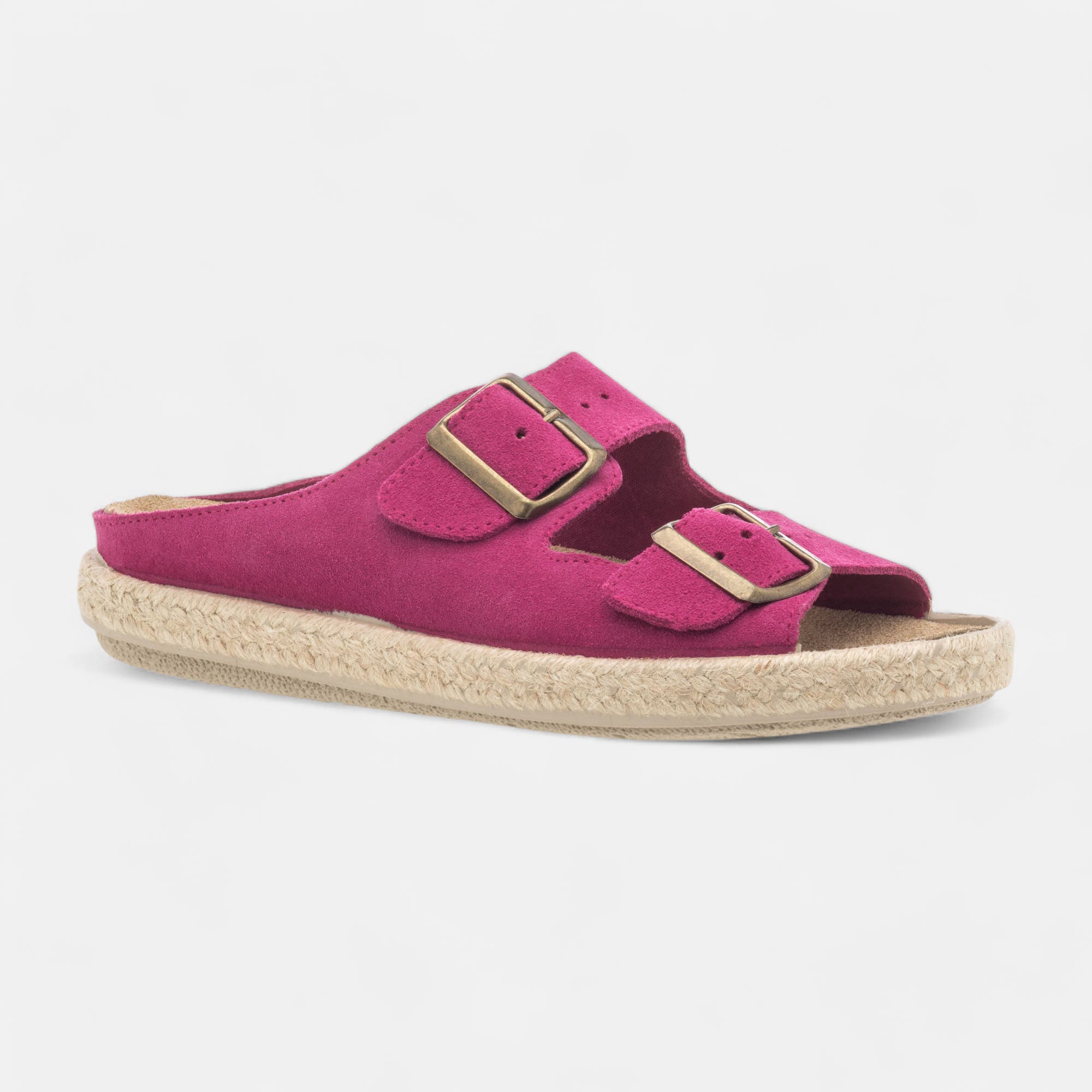 Sandales Femme en cuir fuchsia