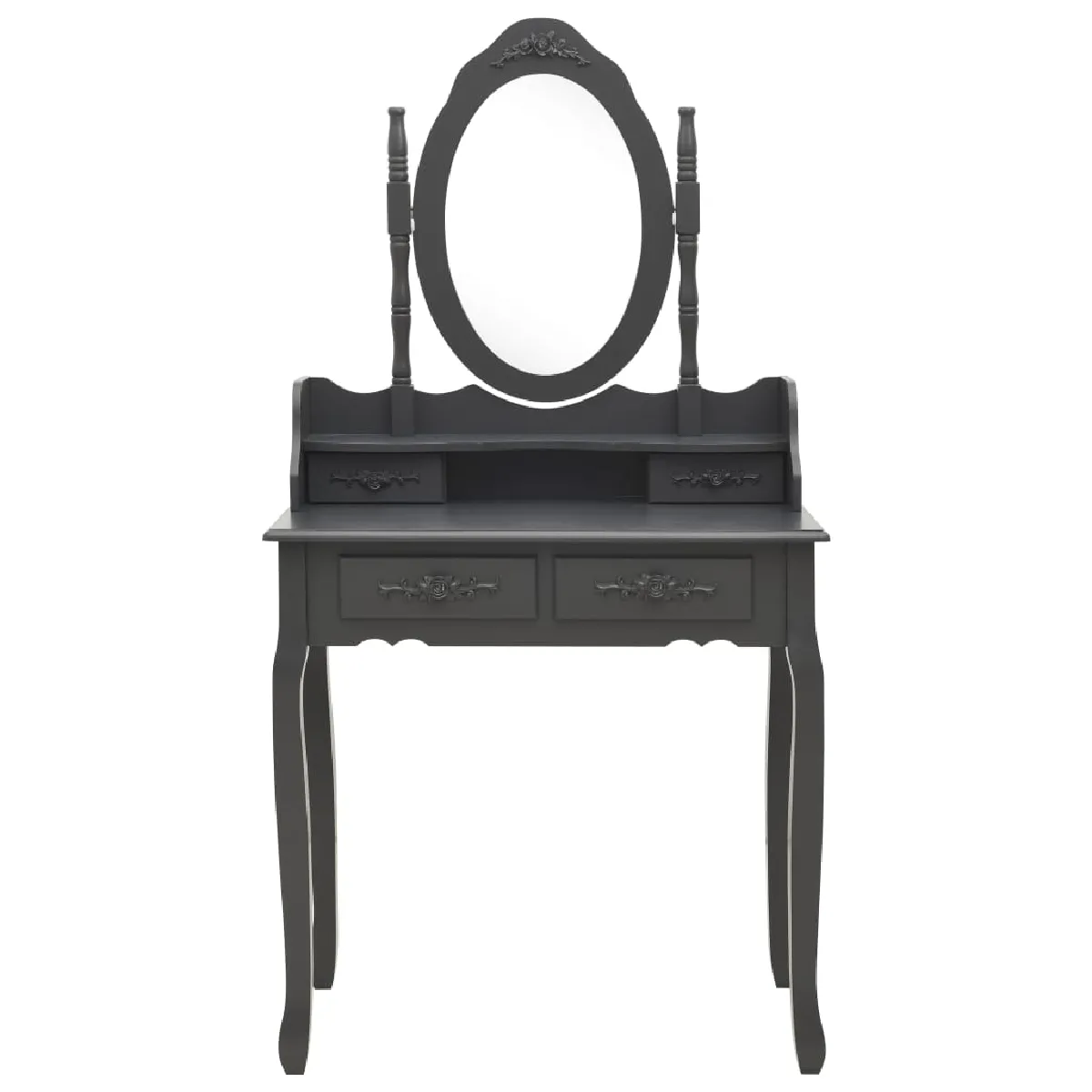 Helloshop26 Ensemble de coiffeuse avec tabouret - Gris