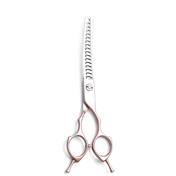 INF Buet saks for kjæledyr, 6,5 tommer, sølv  Bent fish bone scissors