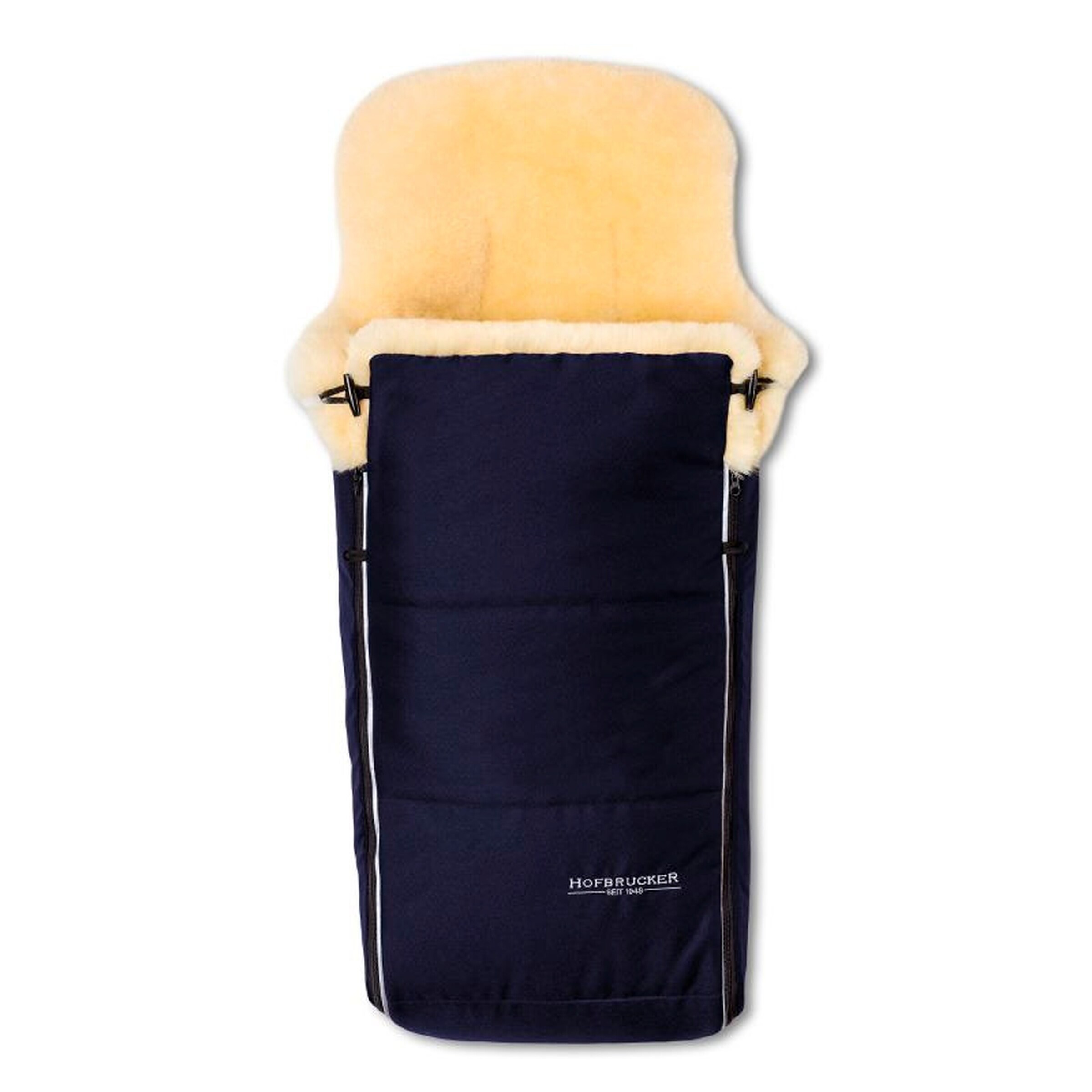 Hofbrucker Kinderwagen Lammfell-Fußsack Luxus Navy Blue