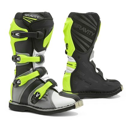 Bottes cross Forma GRAVITY - GREY WHITE YELLOW FLUO - Noir / Blanc