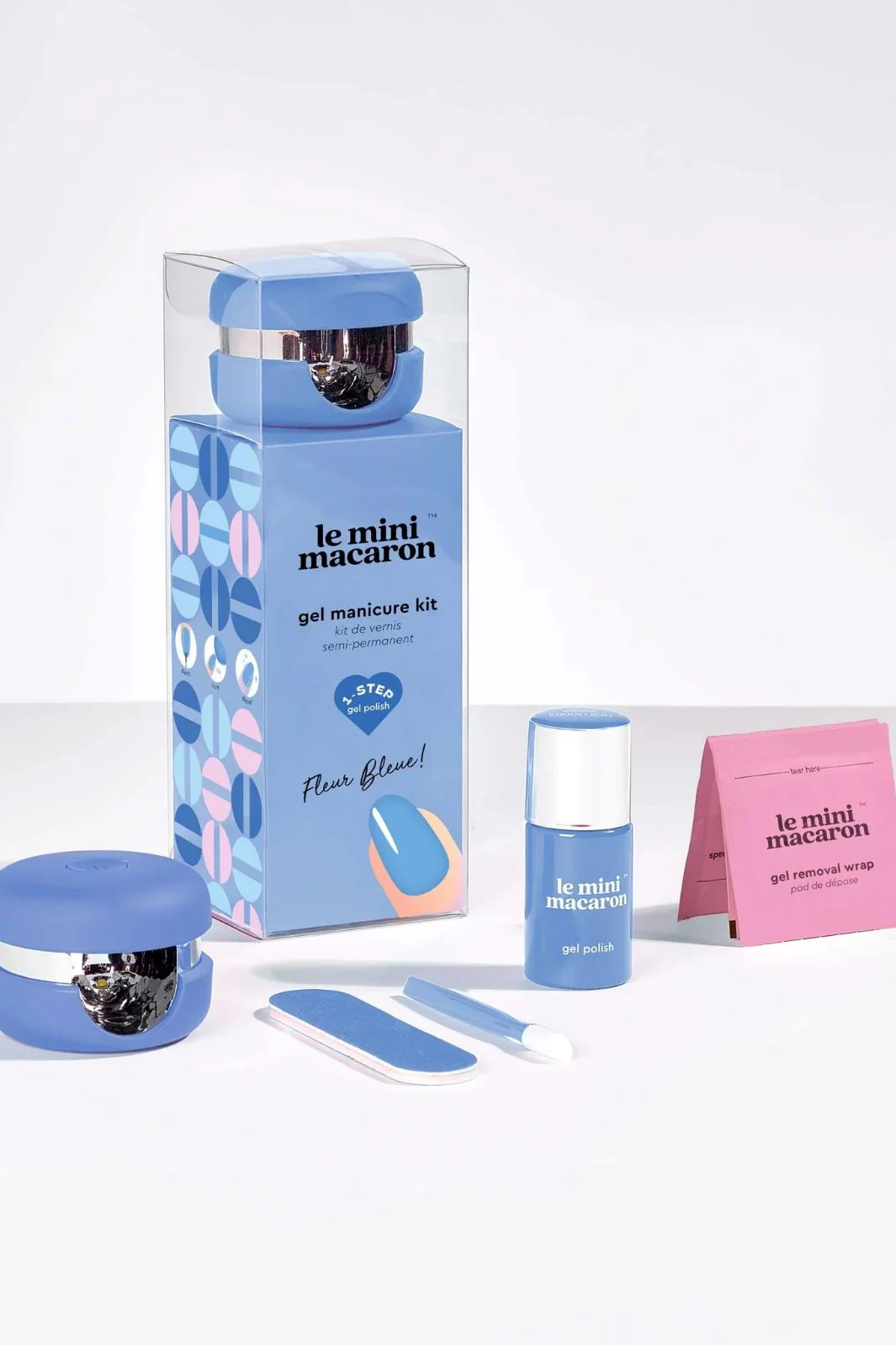 Le Mini Macaron Gel Manicure Kit fleur bleue