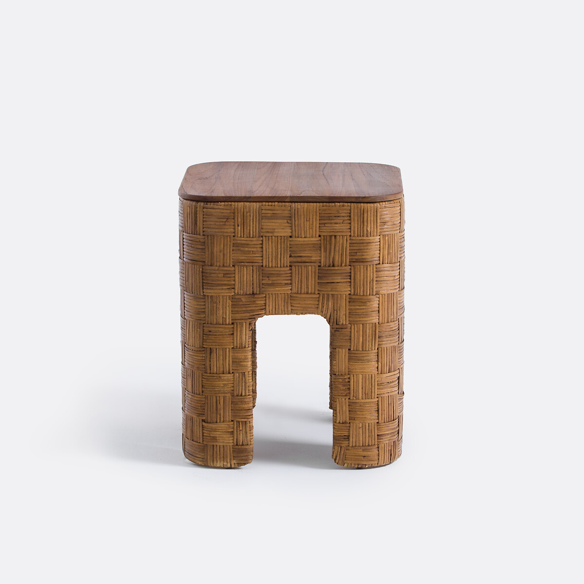AM.PM<br>Mesa de cabeceira em teca maciça e rattan trançado, Dhalia