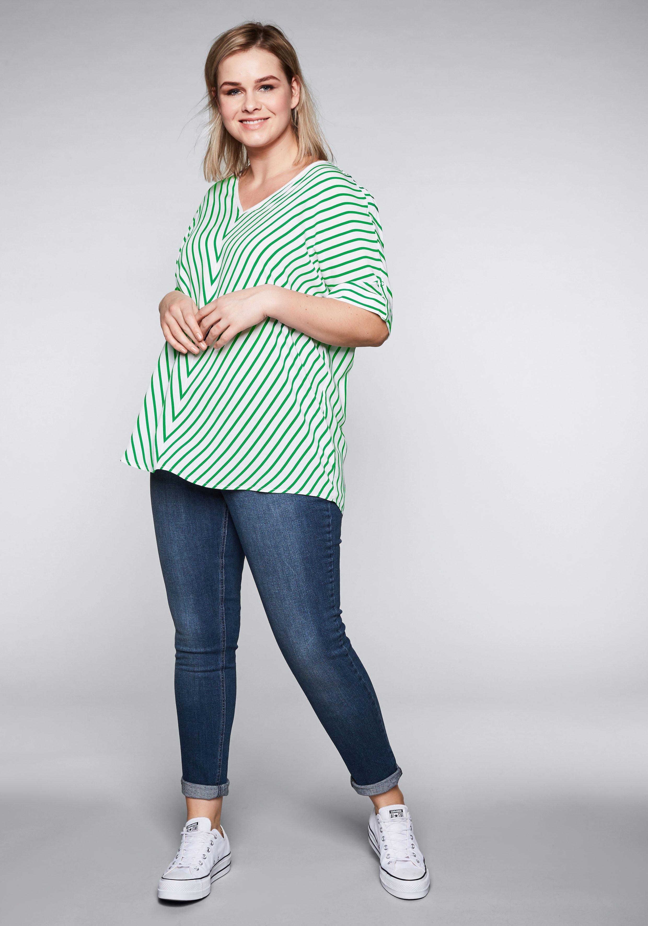 Tunika in Oversized-Form mit Streifen