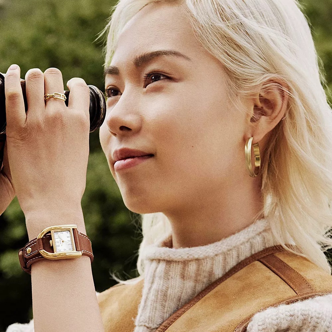 Fossil Creolen Harlow Linear Texture Goldig