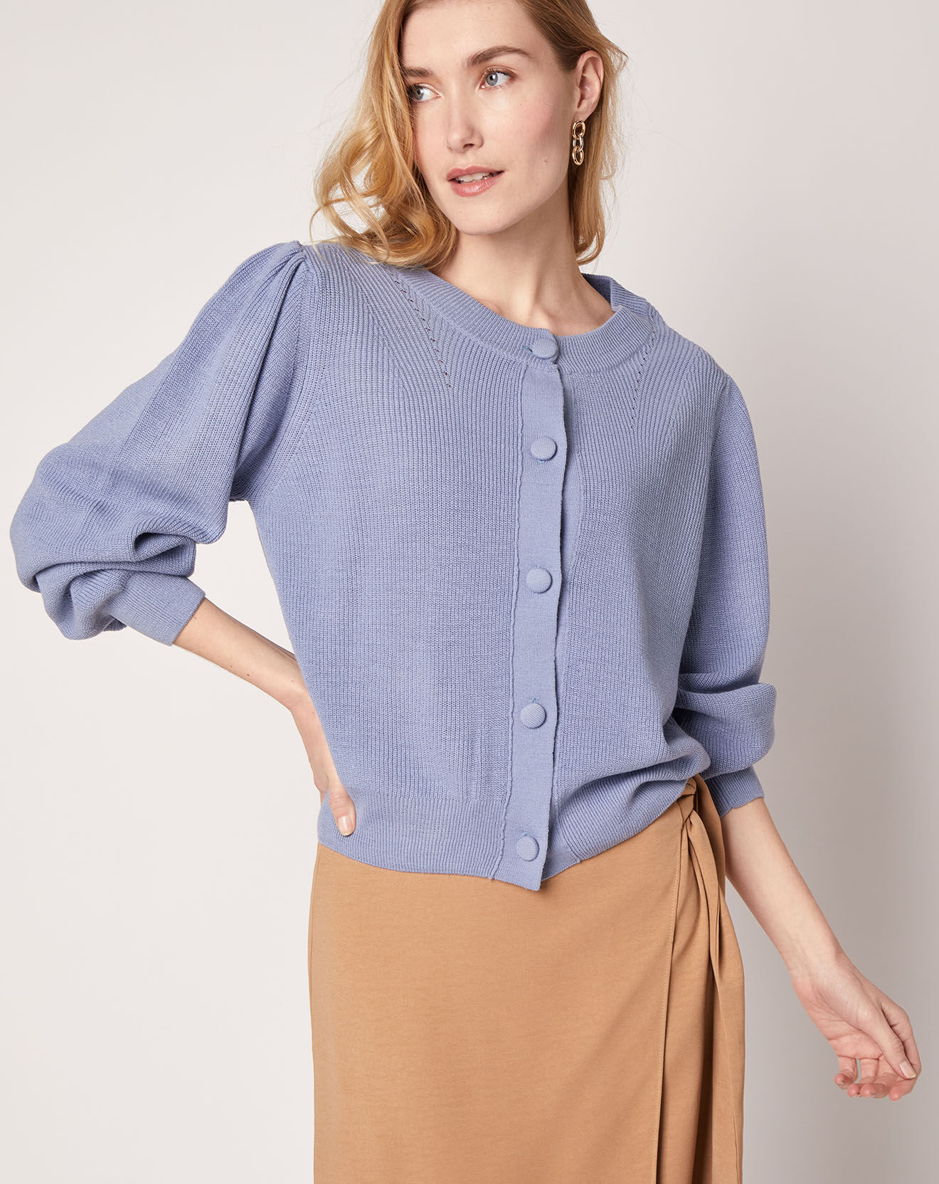 An'ge Cardigan en Laine mélangée Lemercier stone