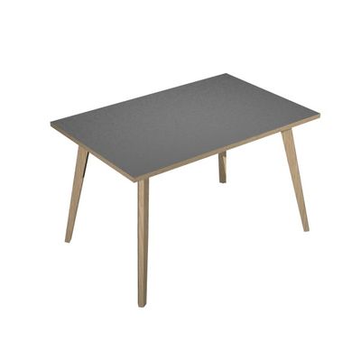 Bureau LEONARDO - 120 cm - Pieds bois - Anthracite chants chêne