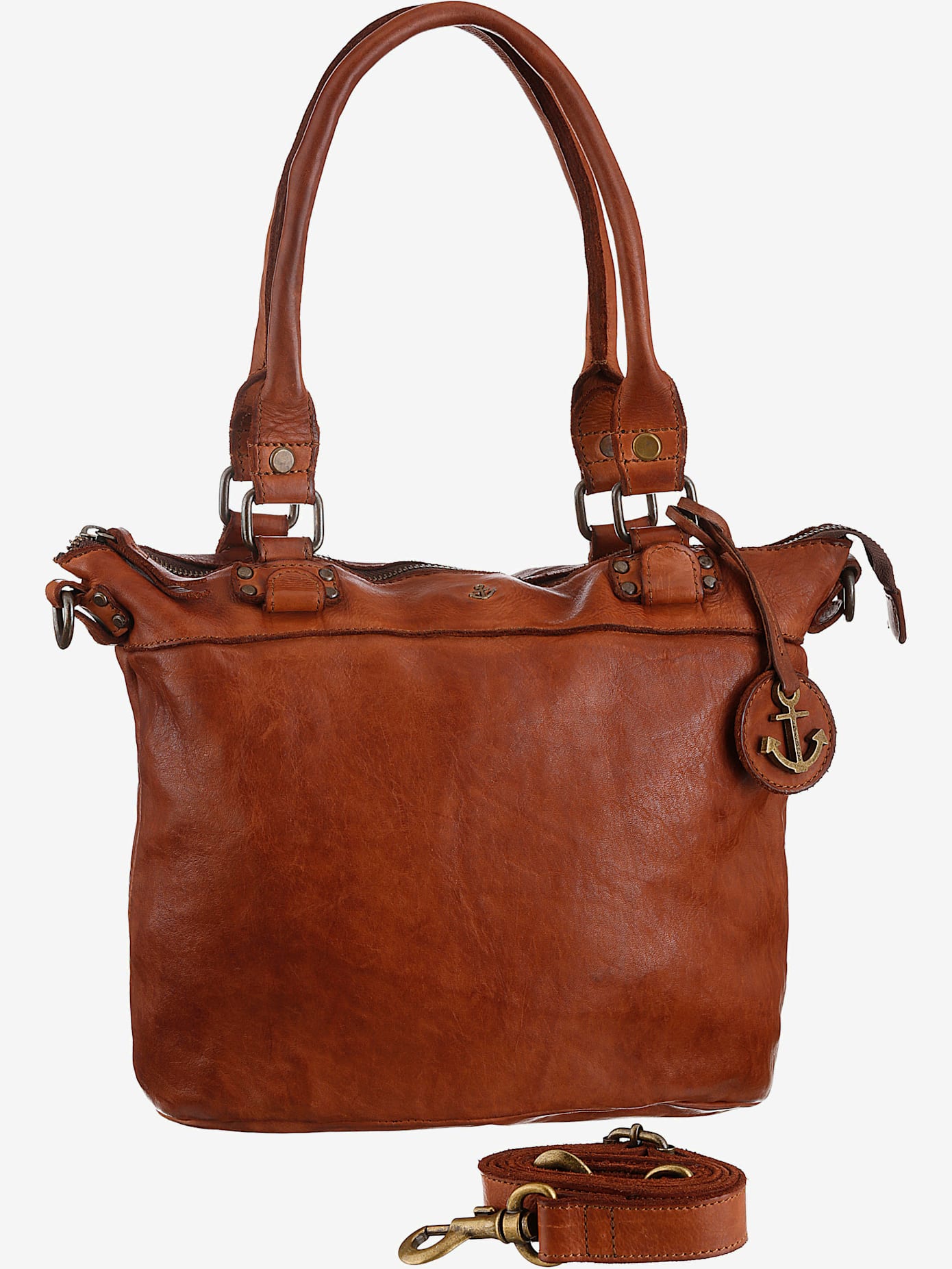 Cabas en cuir délavé