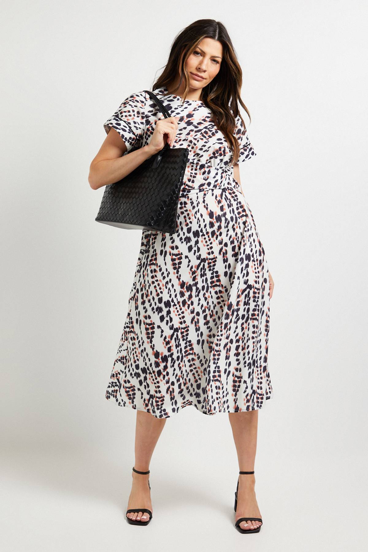 Wallis Robe Mi-Longue Imprimée à Nœud
