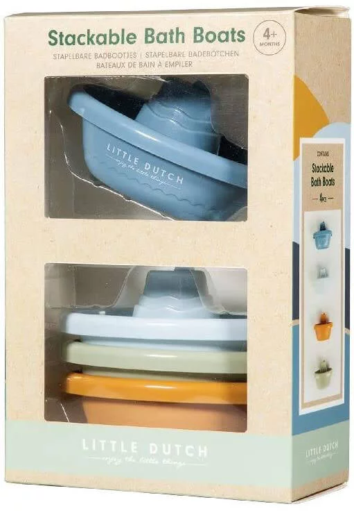 LITTLE DUTCH - BATEAUX DE BAIN A EMPILER BLEU