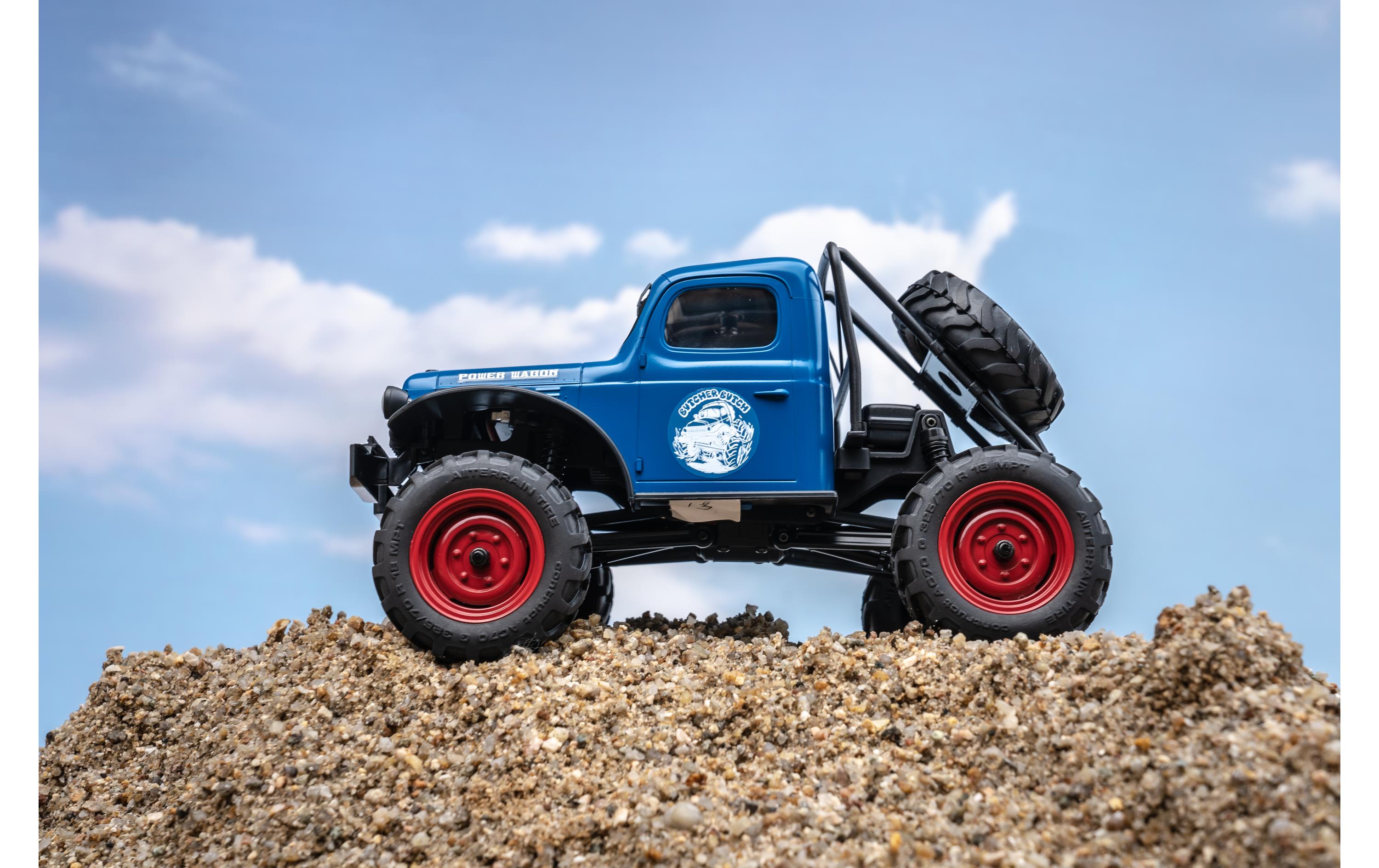 Scale Crawler FCX24 Power Wagon Mud-Racer, Blau 1:24, RTR<br>Rock Crawler im Miniformat mit 2-Gang Getriebe