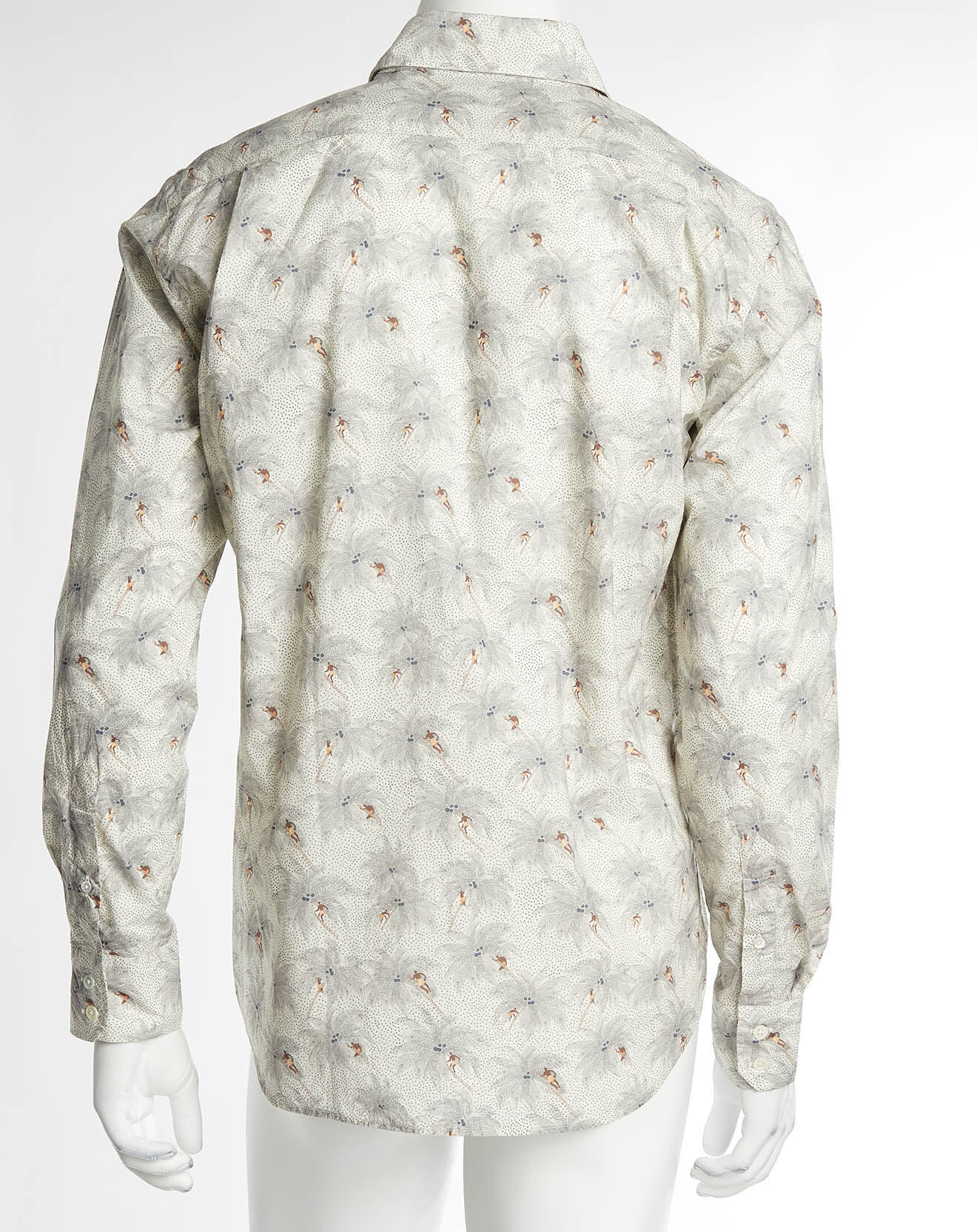 Hartford Chemise regular Paul imprimé Cocotier écru/gris