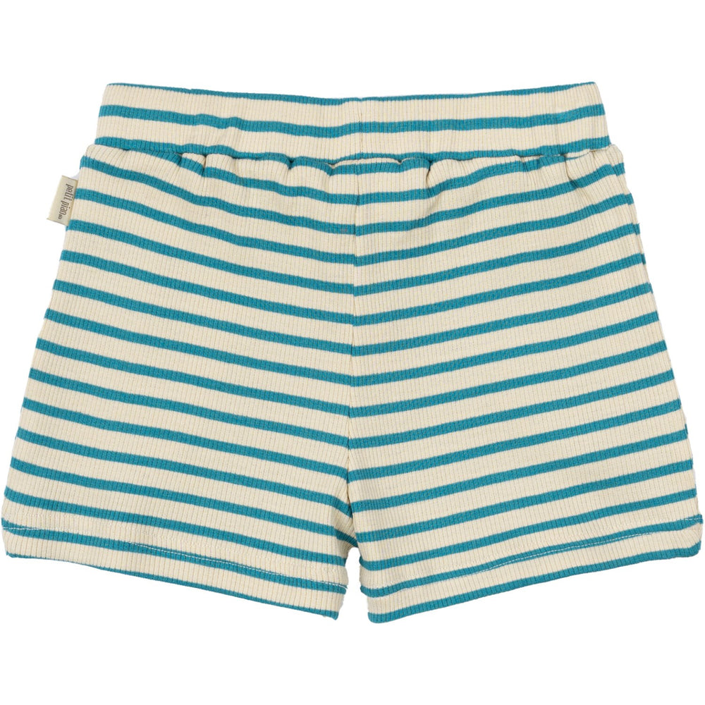 Køb Petit Piao Turquise /Dark Off White Shorts Modal Striped