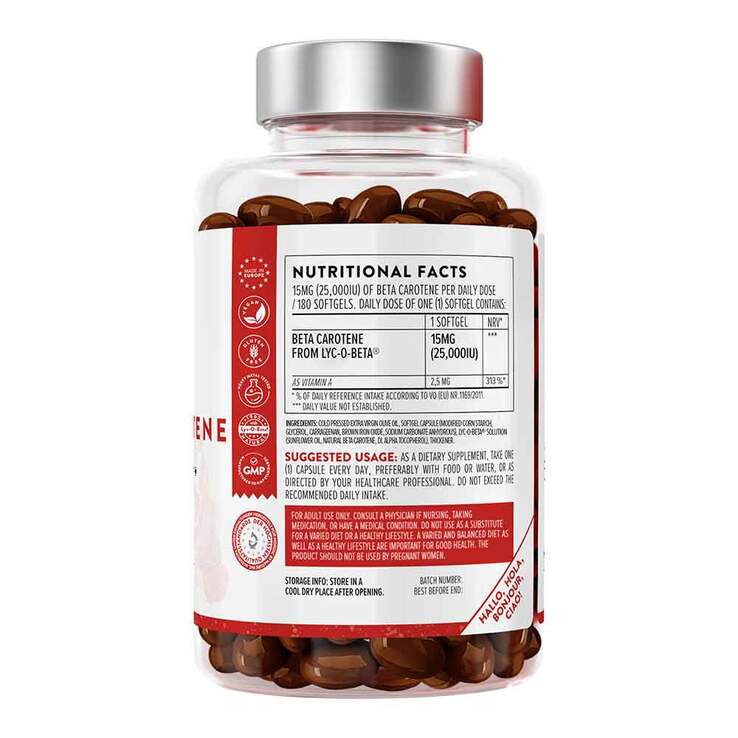 Aavalabs Beta Carotin Vitamin A vegan Weichkapseln, 180 St