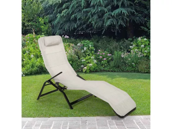 Chaise longue pliante en acier pour plage et jardin Paphos
