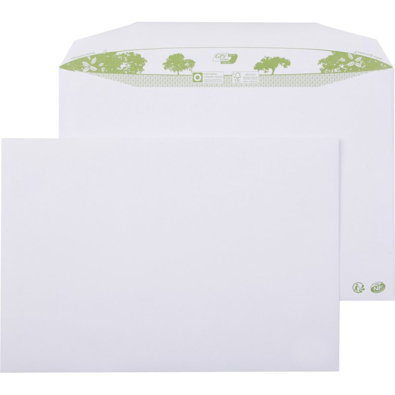 Enveloppe pour mise sous-pli automatique 229 x 324 mm ERAPURE 90 g sans fenêtre patte gommée - Boîte de 250