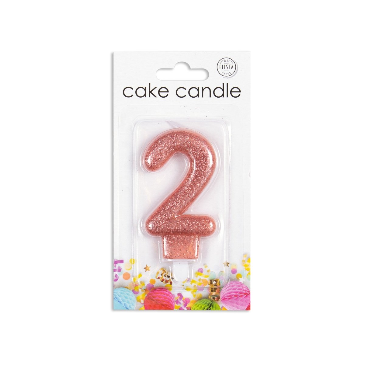Kaars 2 Jaar Rose Goud Glitter 7cm