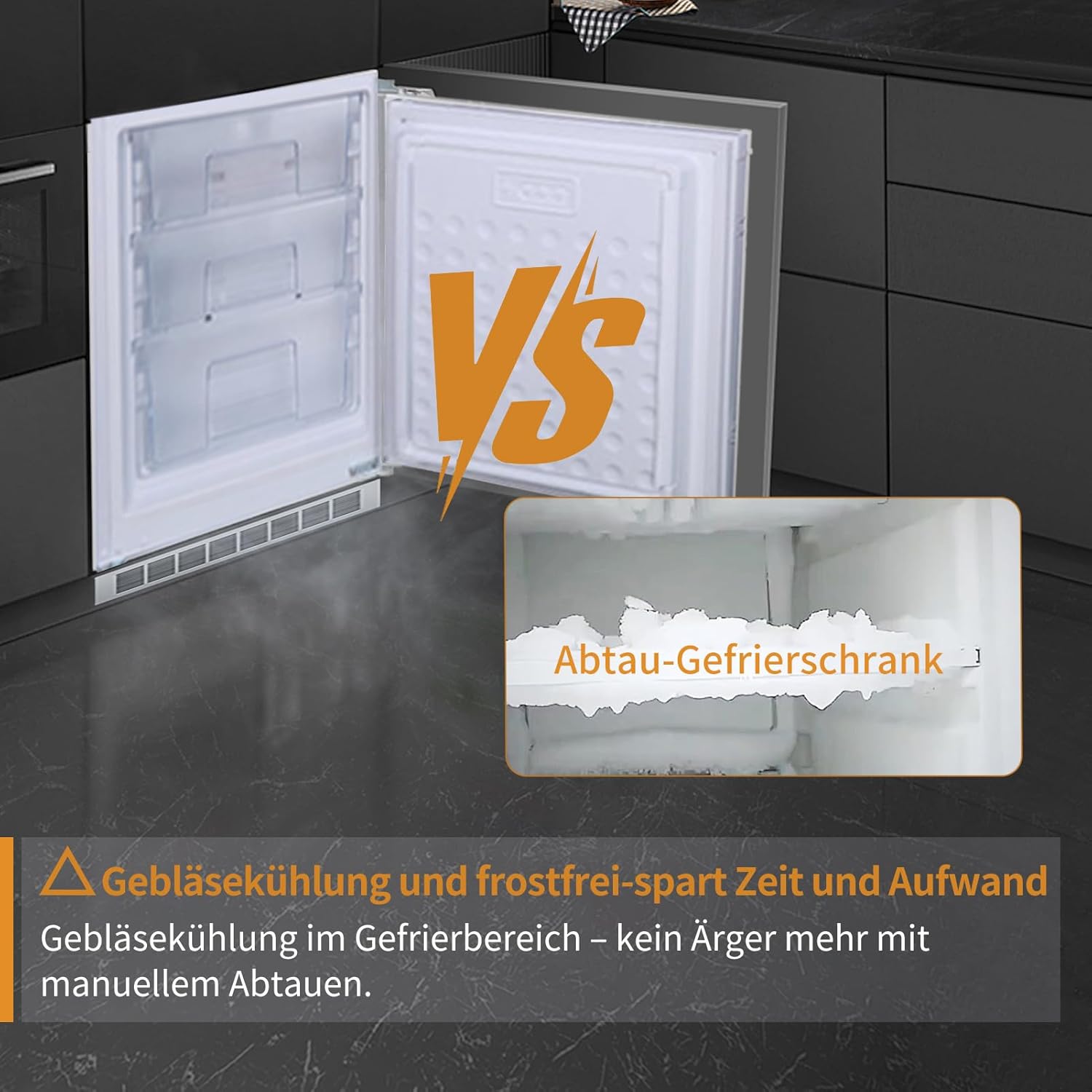 Einbaukühlschrank mit gefrierfach 177 cm hoch ,[​No Frost Plus] , kühl gefrierkombination einbau 178 kühlschrank | 248L (186L/62L) | Energieeffizient |5 hat,5 Schubladen|Leise|Türscharnieren Wechselbar