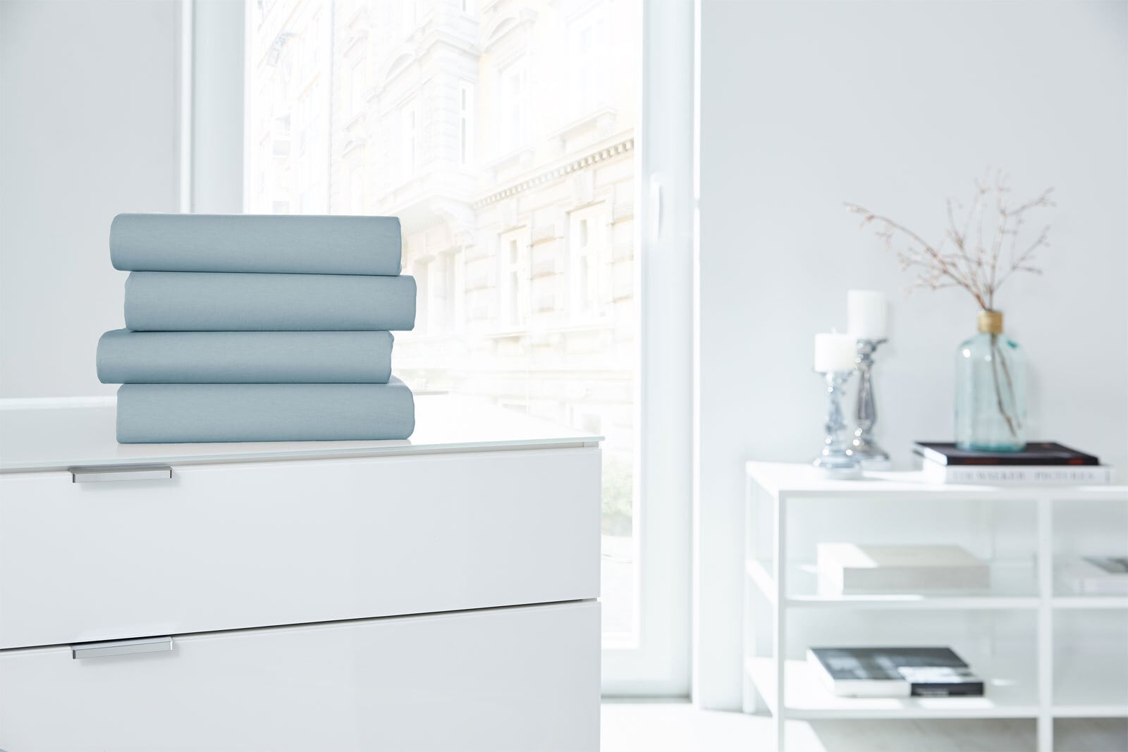 Vario Spannbetttuch Stretch Elasthan-Feinjersey 90 x 200-120 x 220 cm aquamarin