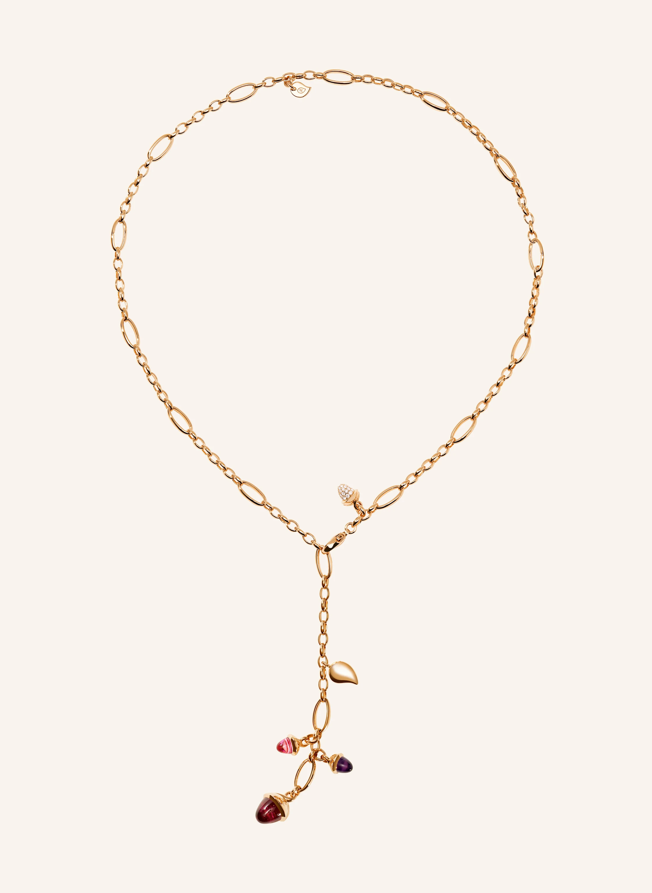 TAMARA COMOLLI Halskette NECKLACE MIKADO DELICATE 51 CM 'WILDBERRY' WITH DIAMOND PAVÉ 18K Roségold