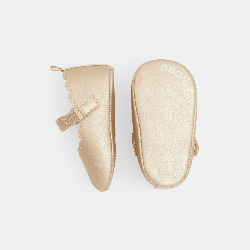 Ballerines chics festonnées blanches naissance