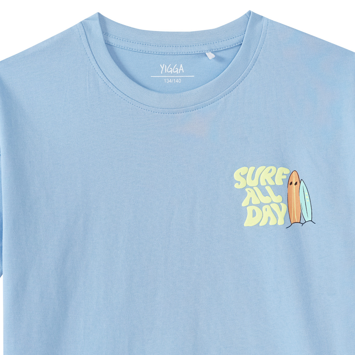 Yigga Jungen T-Shirt mit Rücken-Print hellblau