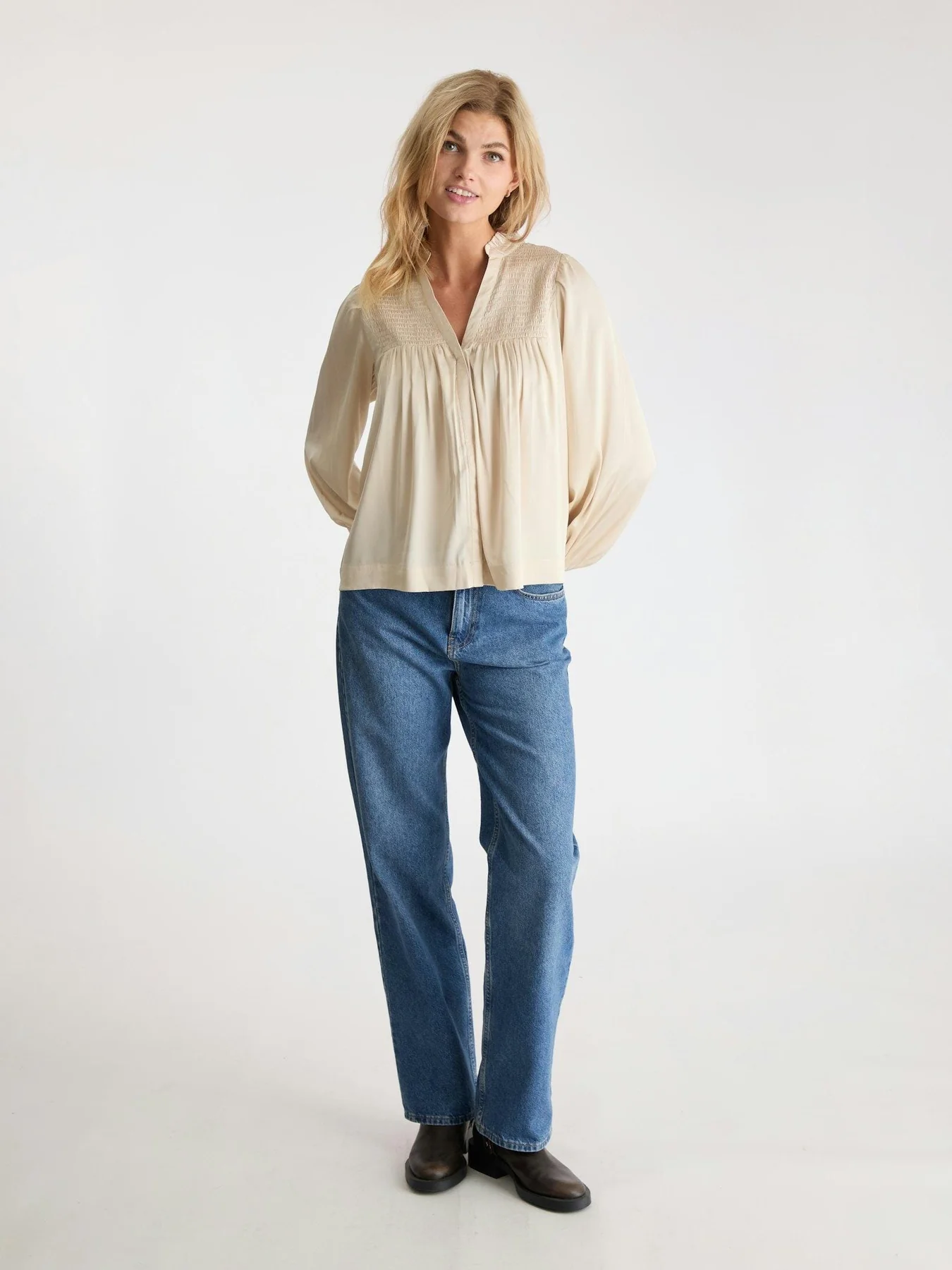 Neo Noir Jill Smooth Satin Blouse