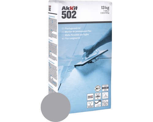 Akkit 502 flexibele voegmortel steengrijs 13 kg