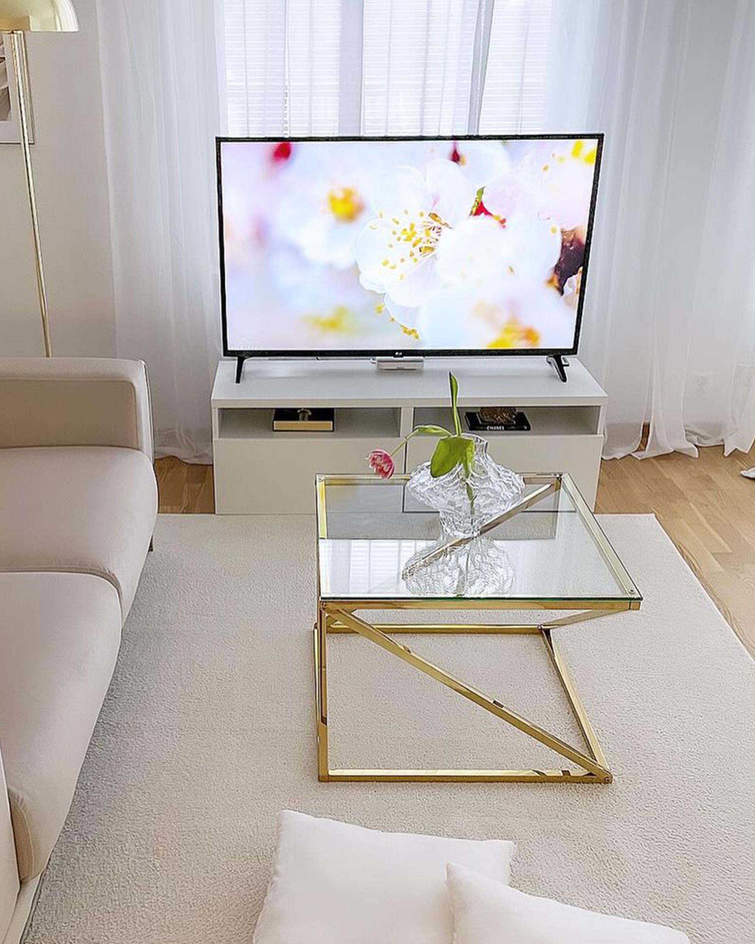 Bijzettafel BEVERLY Glas Goud