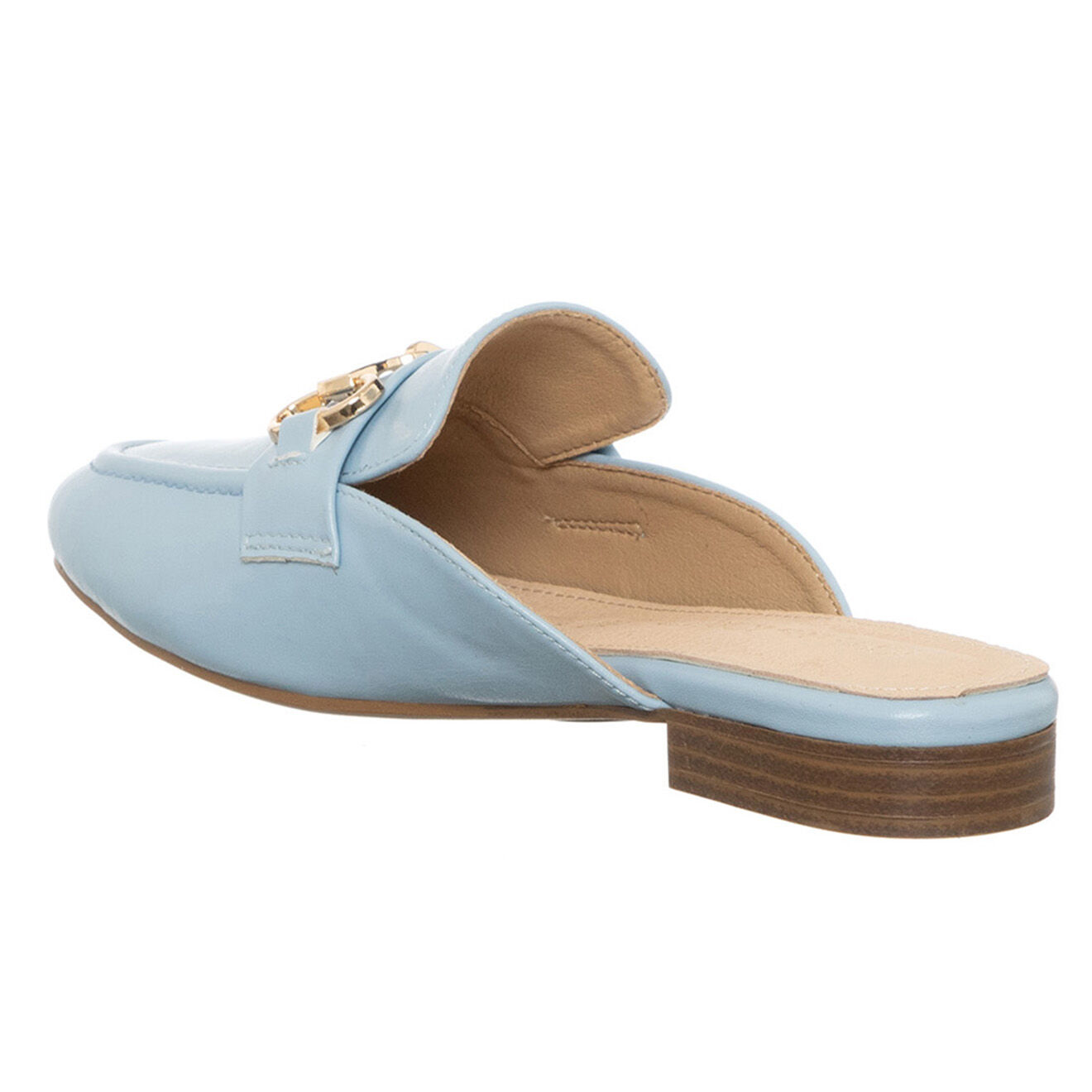 Loretta by Loretta Mules en Cuir Lov bleues