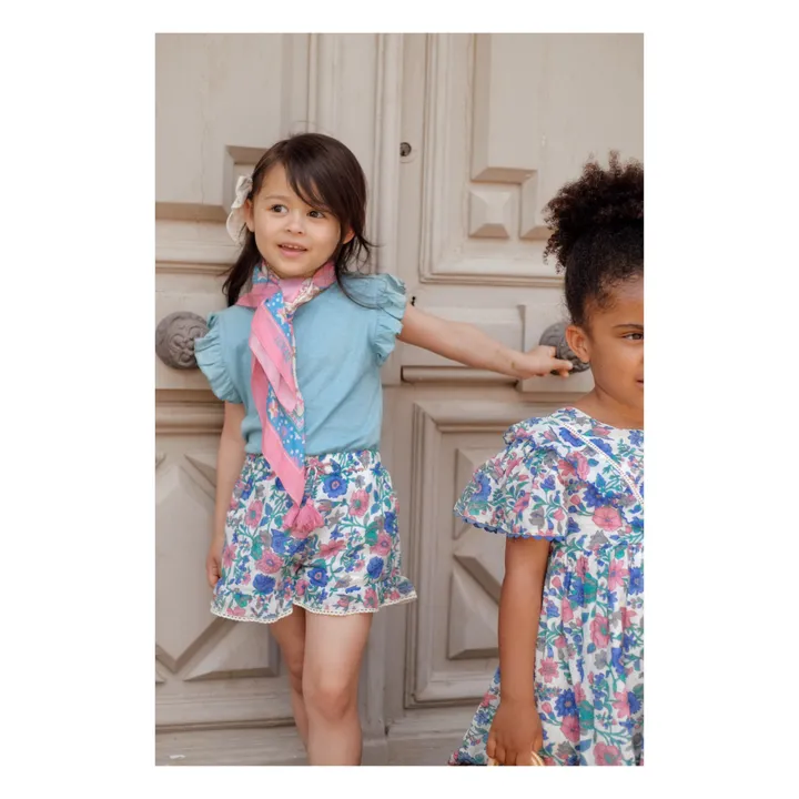 Louise Misha T-shirt Hernance Volants | Bleu