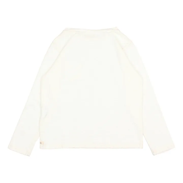 Búho T-Shirt Coton Bio Flammé Poche | Ecru
