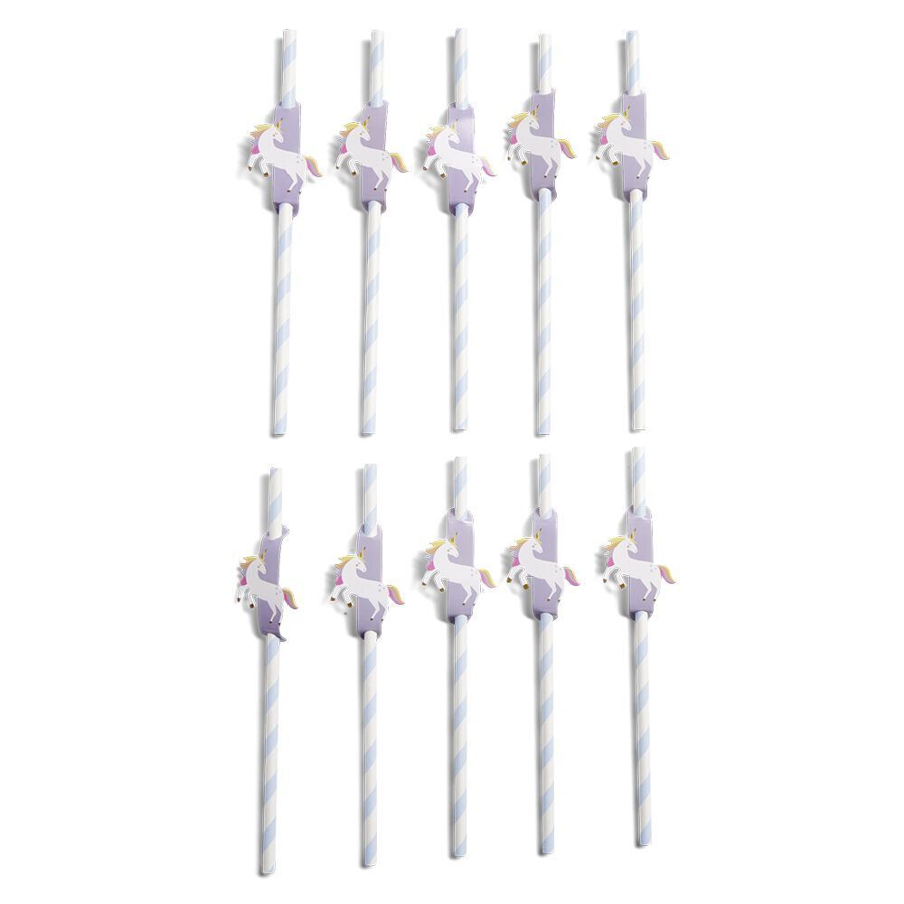 Paille décor fée licorne x10