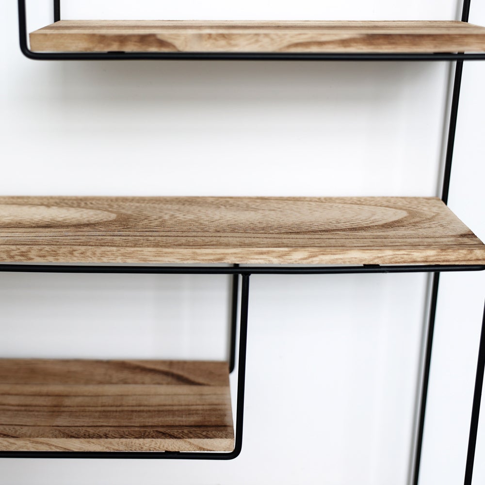 Zwarte metalen wandplank - Rechthoekig - 55x45x11 cm