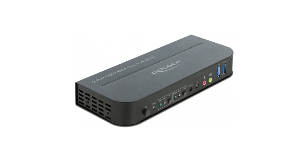 DeLOCKHDMI KVM Switch kvm-switch  (Zwart, 4K 60 Hz, USB 3.0, Audio)