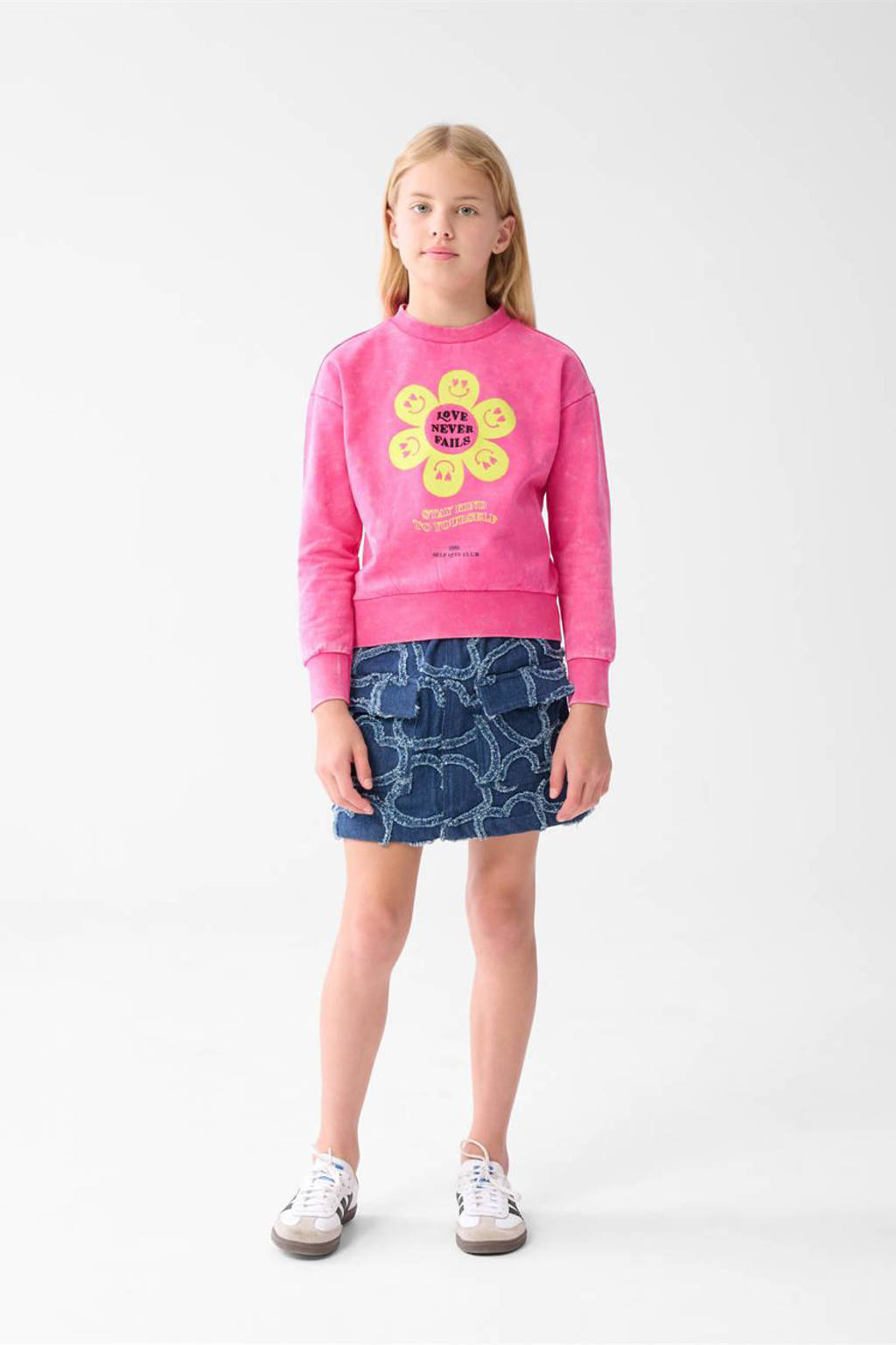 Shoeby sweater met printopdruk roze