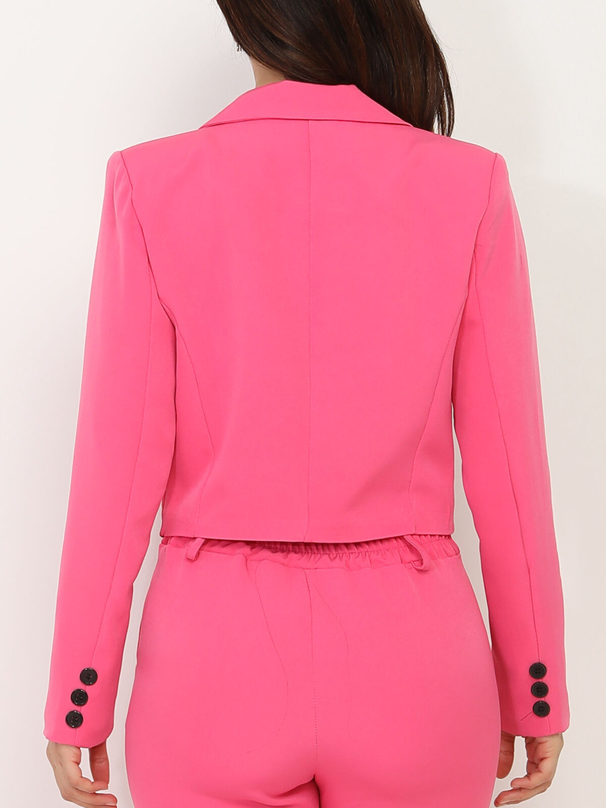 Blazer court à boutons- Fuchsia