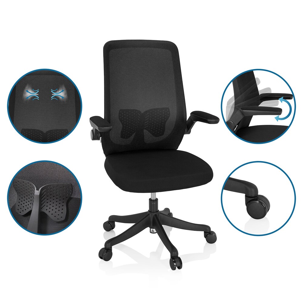 Home Office Bürostuhl MIKO B Stoff/Netzstoff mit Armlehnen hjh OFFICE