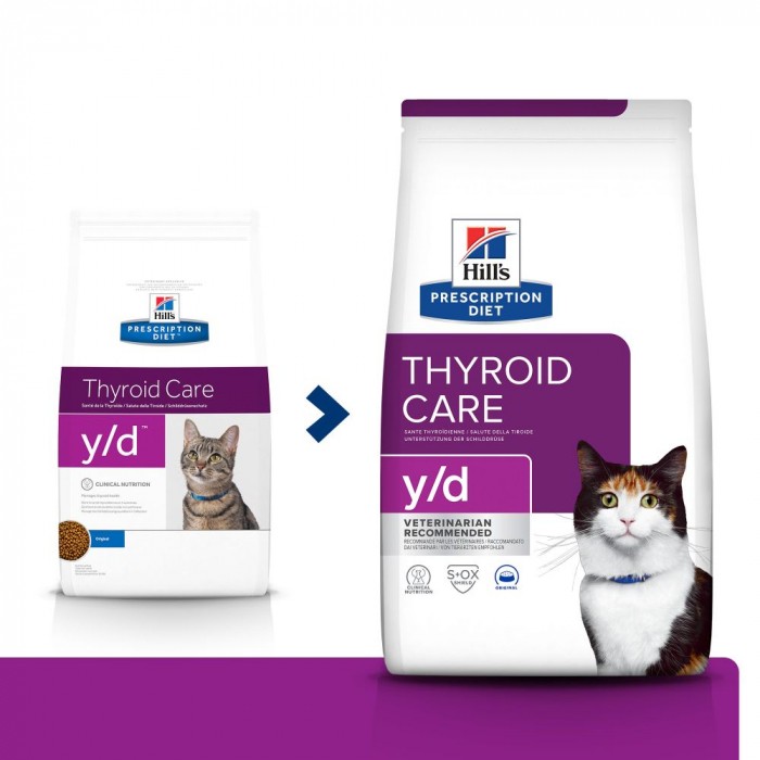 HILL'S Prescription Diet y/d Thyroid Care - Croquettes pour chat