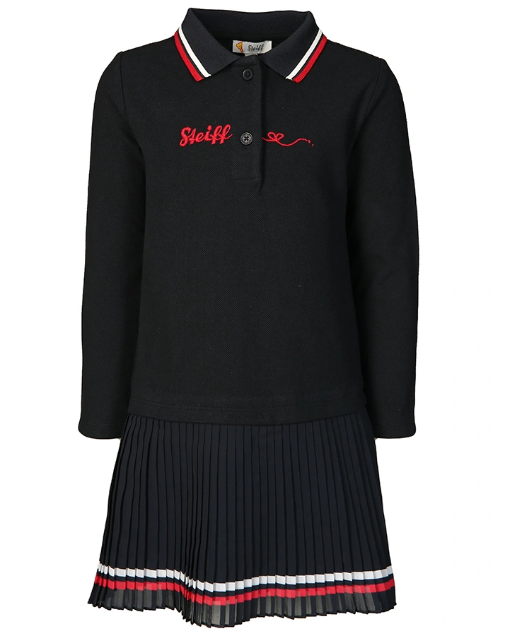 Polo-Kleid BEAR TO SCHOOL GIRLS mit Plisseerock in navy