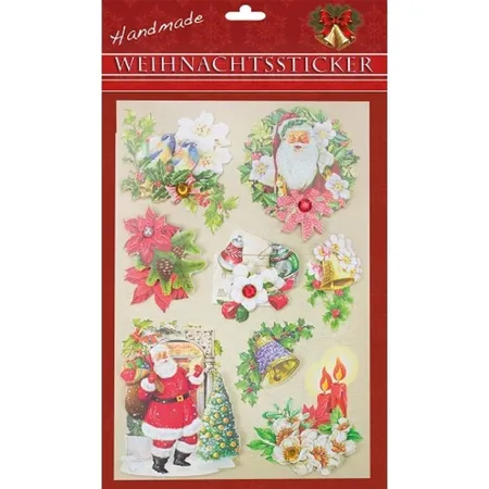 Trötsch Weihnachtssticker Nostalgie, 1 Bogen, 4-fach sortiert