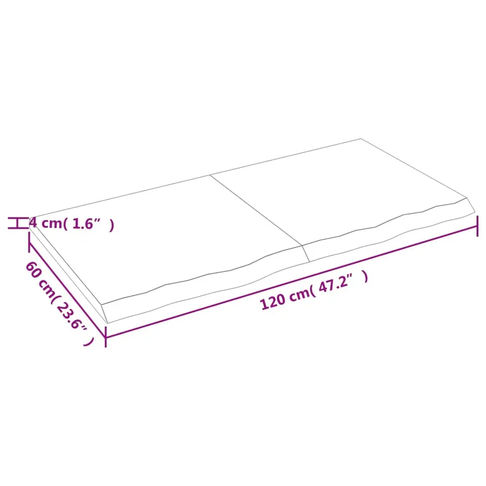 vidaXL - Tafelblad - Bruin - Hout - 120 x 60 x 4 cm