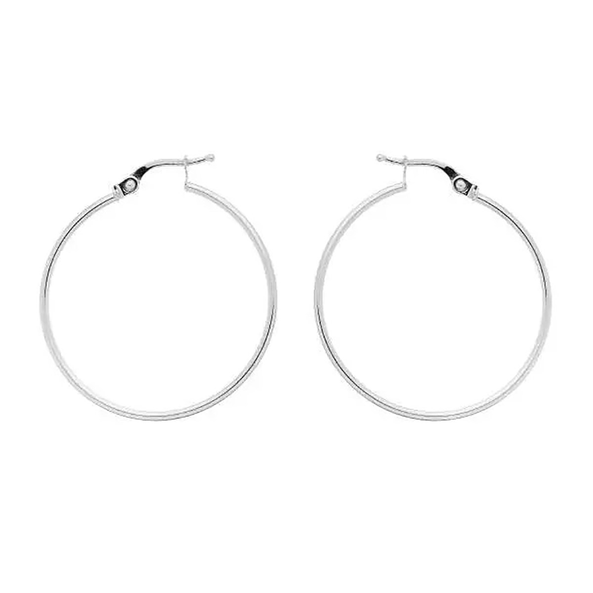 Créoles Brillaxis 9 carats or blanc 30 mm