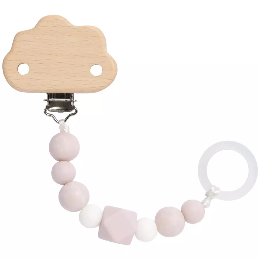 LÄSSIG Soother Holder WoodSilicone Little Universe Rose