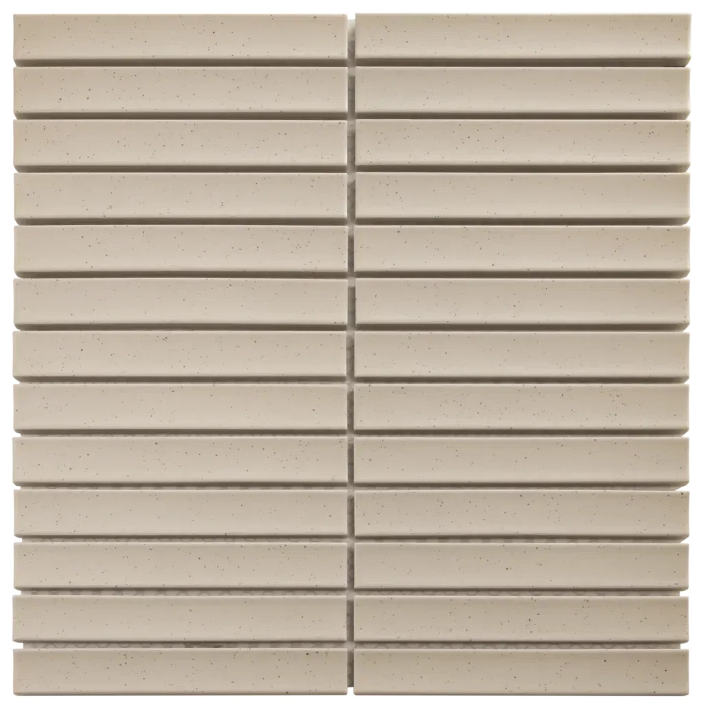 The Mosaic Factory Sevilla smalle vinger 2cm mozaïek tegels 30x30 vanilla speckle matt