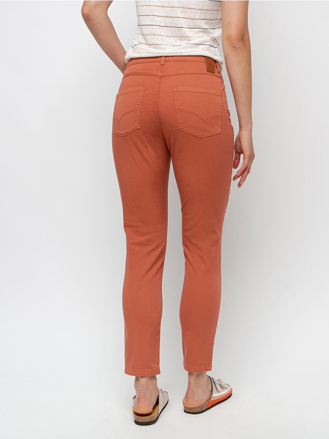 Pantalon Femme 7\/8 Coton Biologique Orange